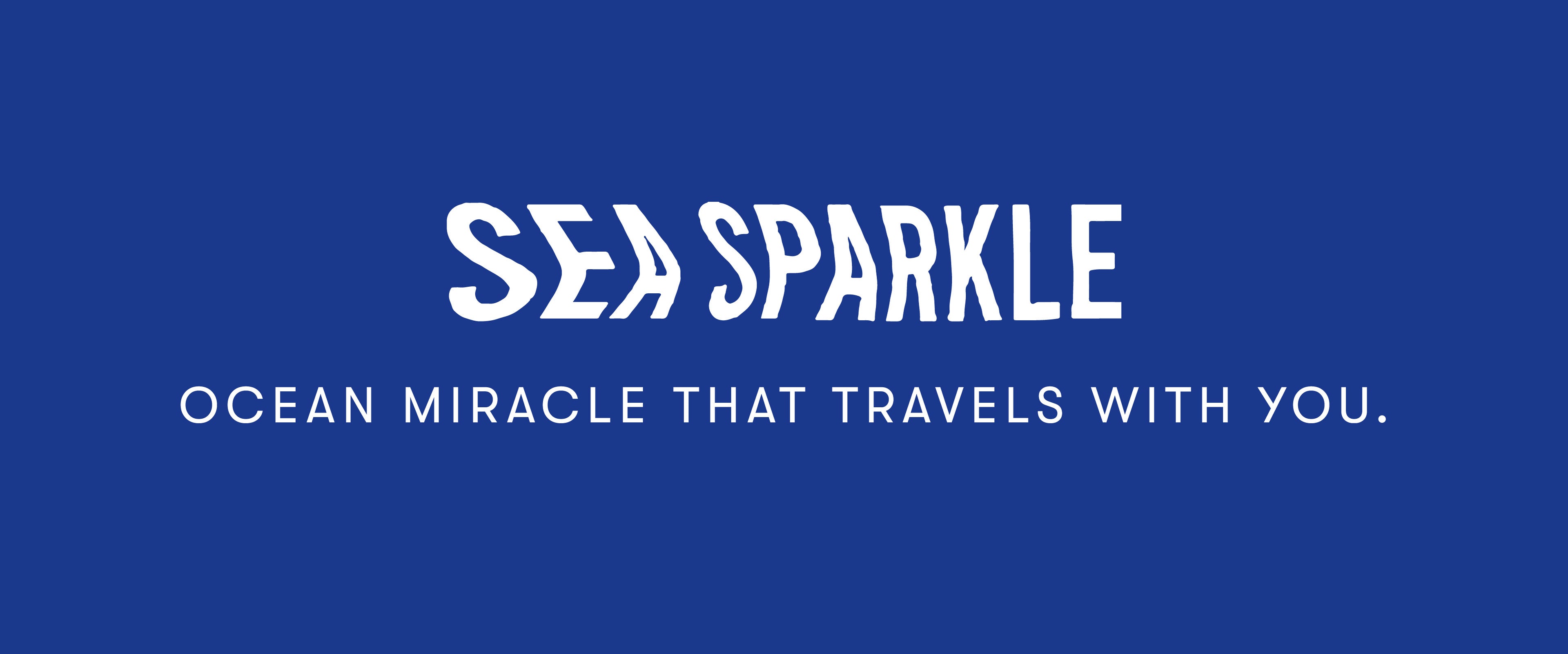 SEA SPARKLE: Ocean miracle that travels with you. WAVEIT campaign banner in blue with white text.